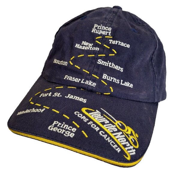 TOUR de North BC CANADA Cancer Hat Strapback Baseball Vintage 90s Cap Dad - Picture 1 of 9
